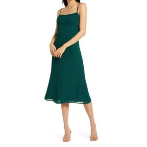 NWT Reformation Arie Midi Dress in Emerald Green
